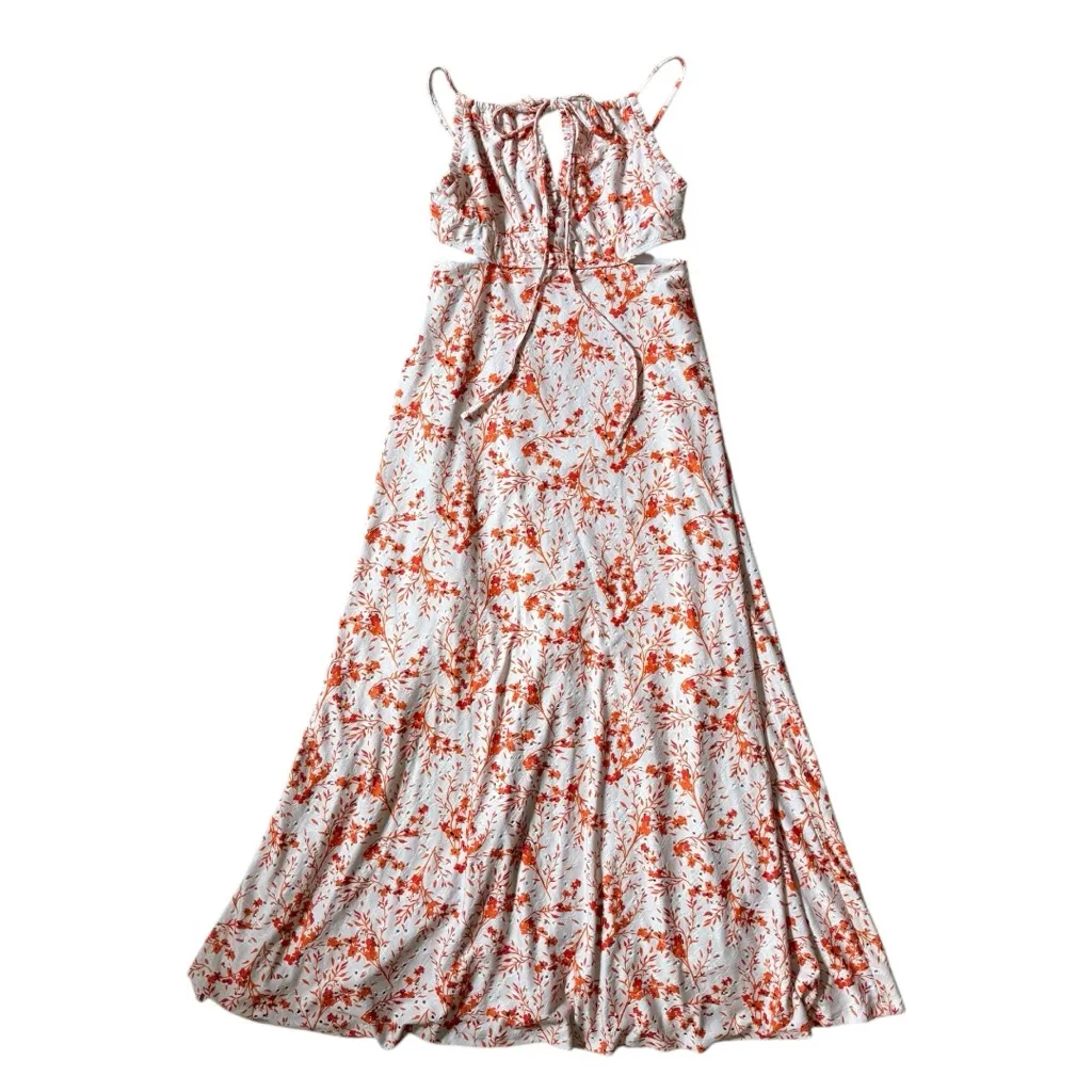 Topshop Eyelet Jersey V Neck Midi Dress Floral Summer Cut Out Vacation Travel - Image 4