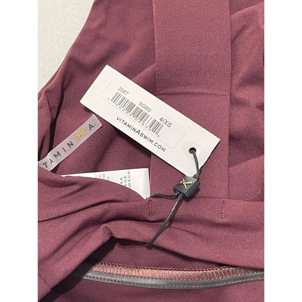 Vitamin A Maia Biosculpt Bikini Swim Top Burgundy Red 4 XS Extra Small‎ - Image 3