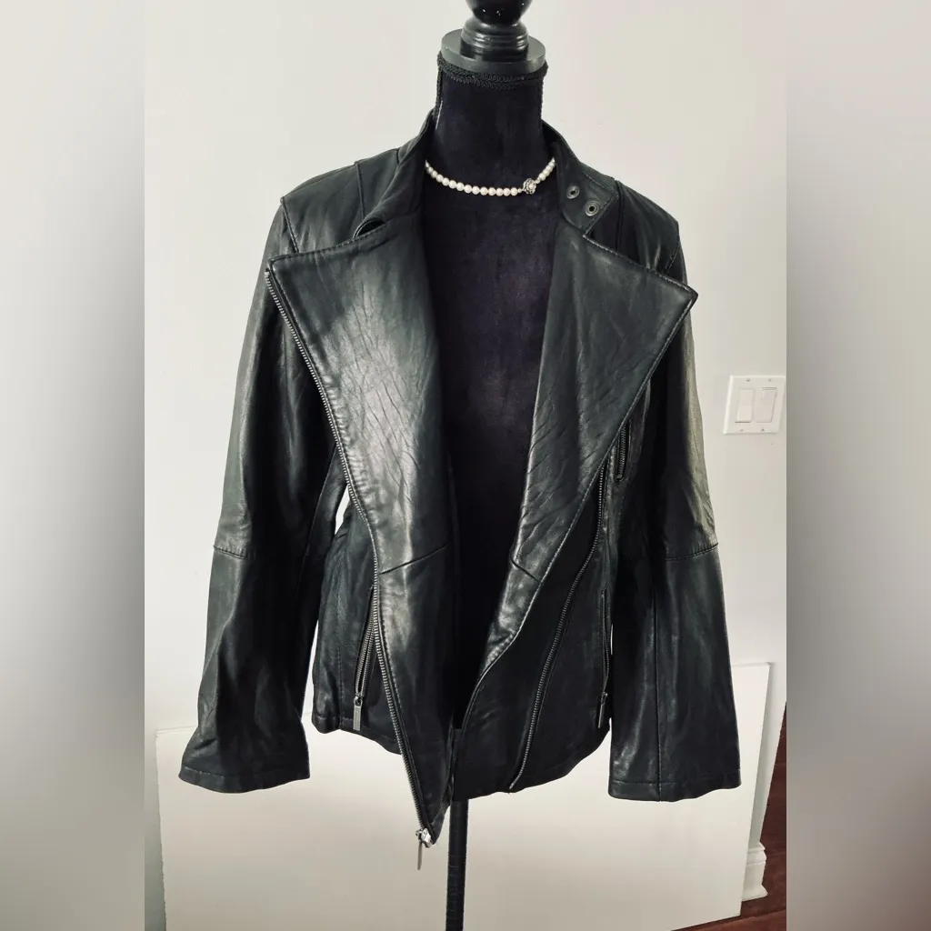 MICHAEL KORS leather Jacket🔥 Black Size L - Image 4