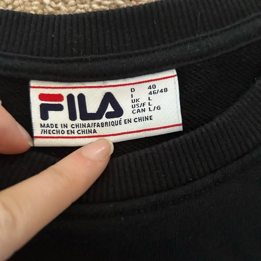 Fila Black Pastel Spell Out Logo Crewneck Sweatshirt Size Large Casual Cute - Image 4