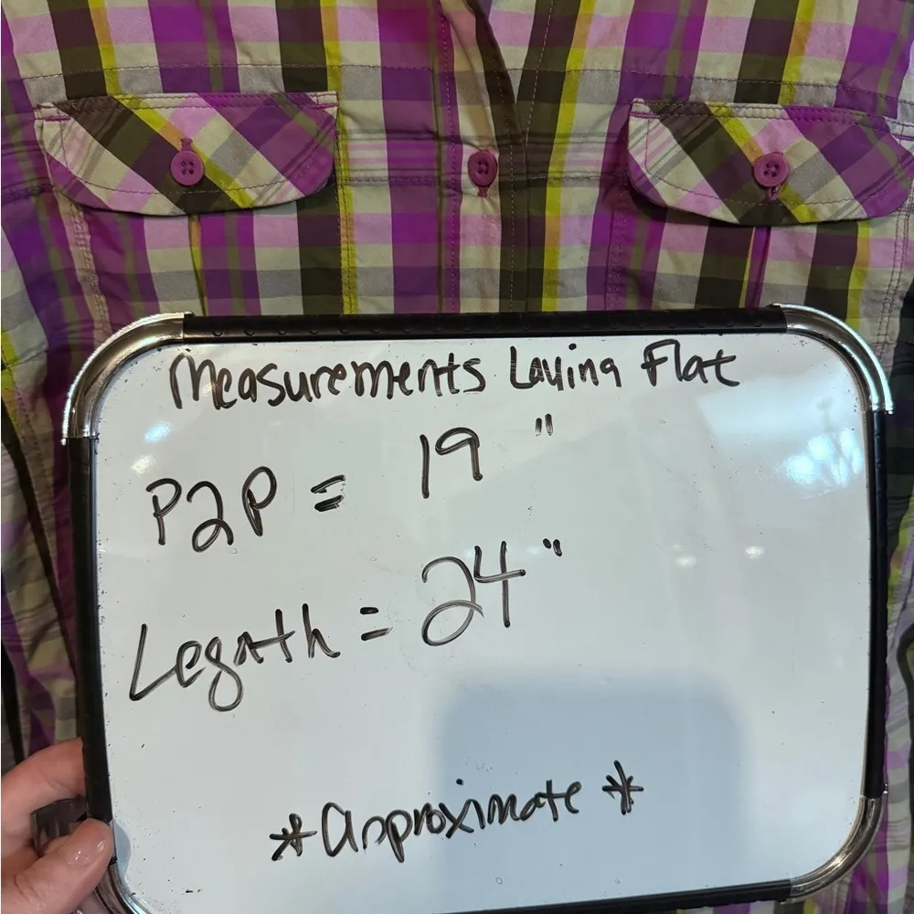 THE NORTH FACE Plaid Button Down Purple & Yellow Size Medium 🏕️⛰️🧗🏾‍♂️🚴🏼‍♂️ - Image 8