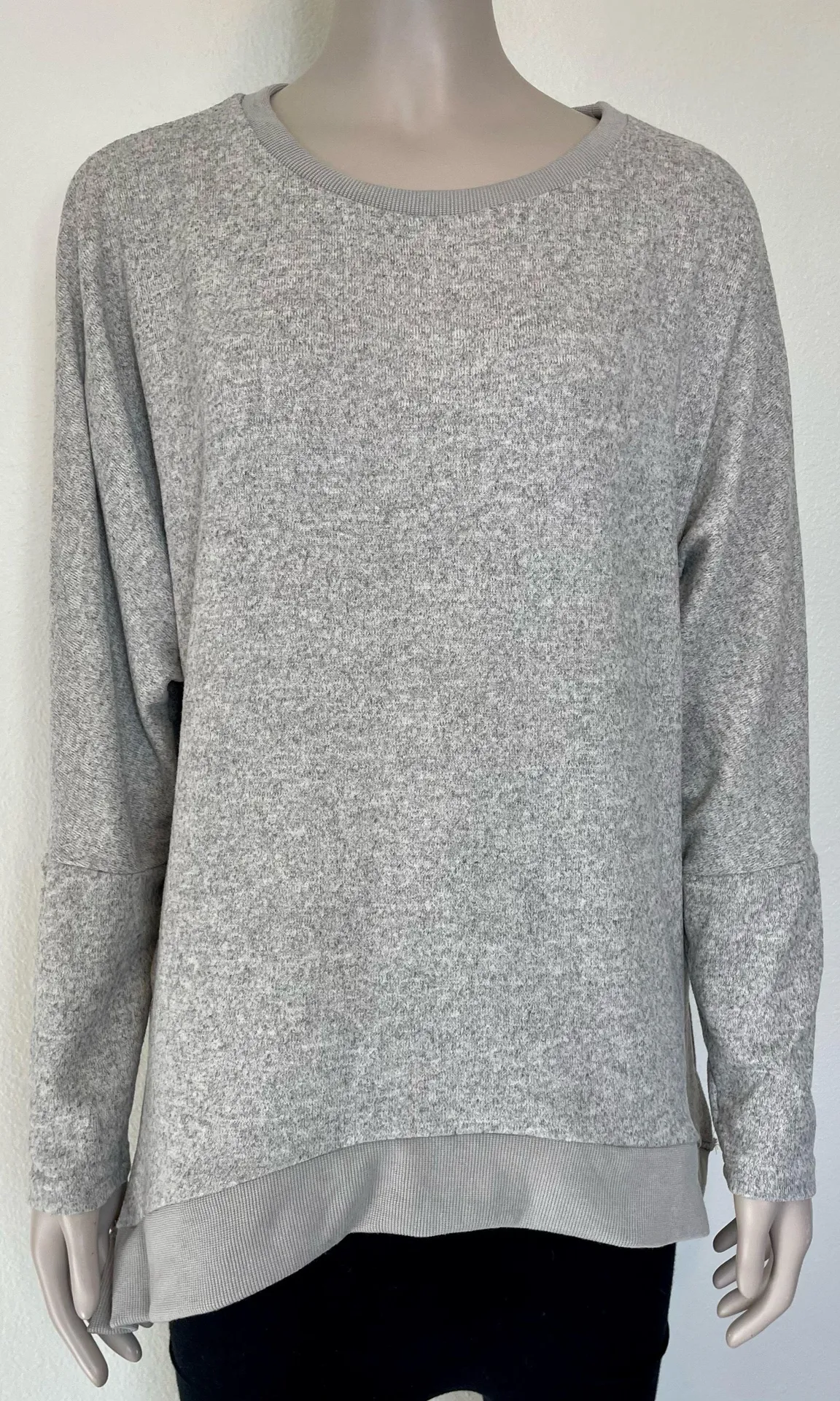Heathered Grey Oversized Pullover Gray - Image 2