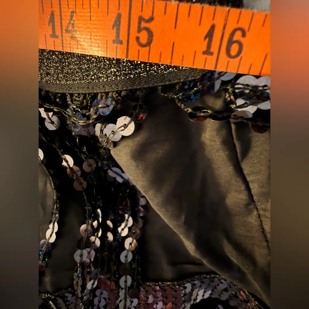 Sequin Embellished Black Skirt Size XXL - Image 4