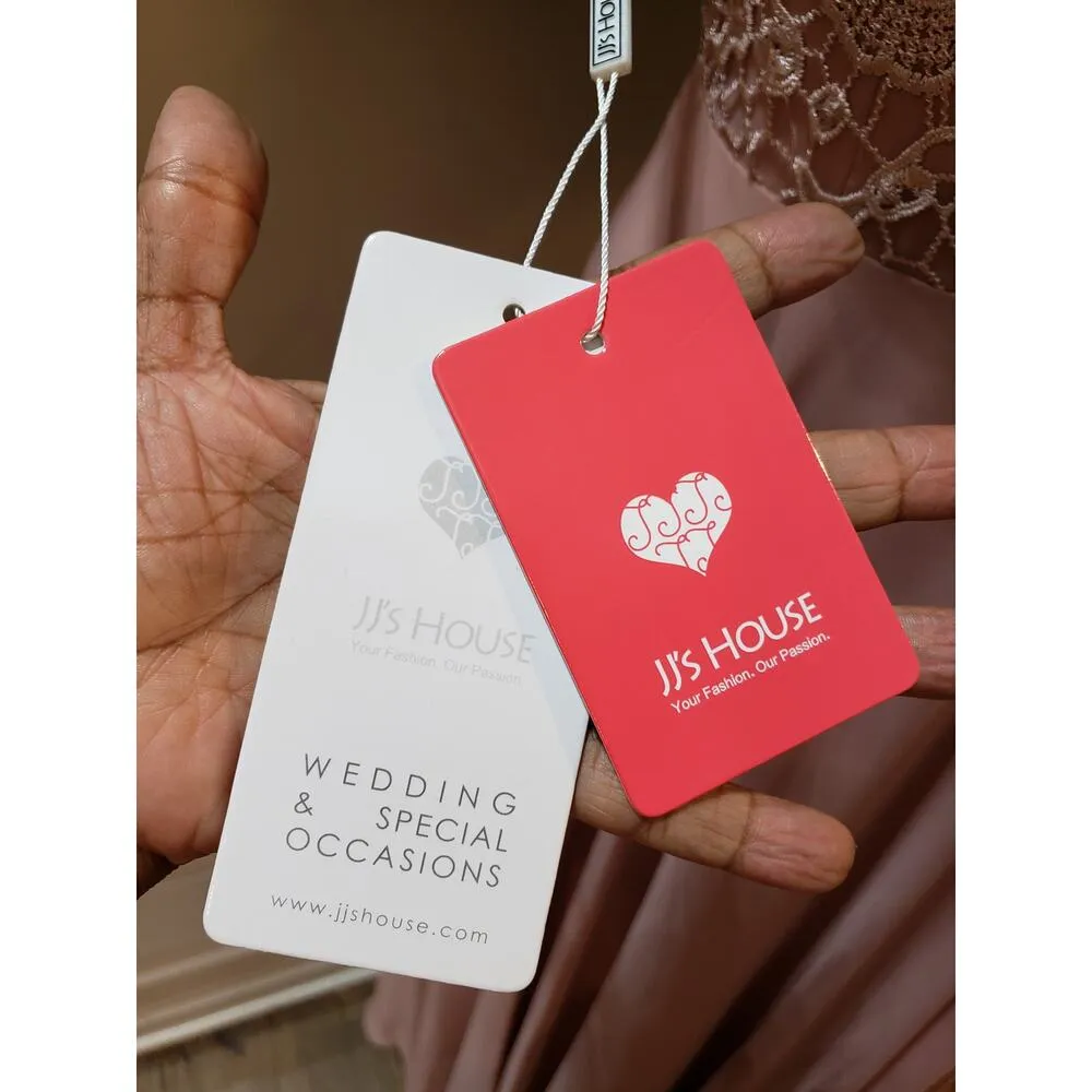 JJ's House Long Maxi Dress Women's Dusty Rose Chiffon Wedding Pockets Back Zip S - Image 4