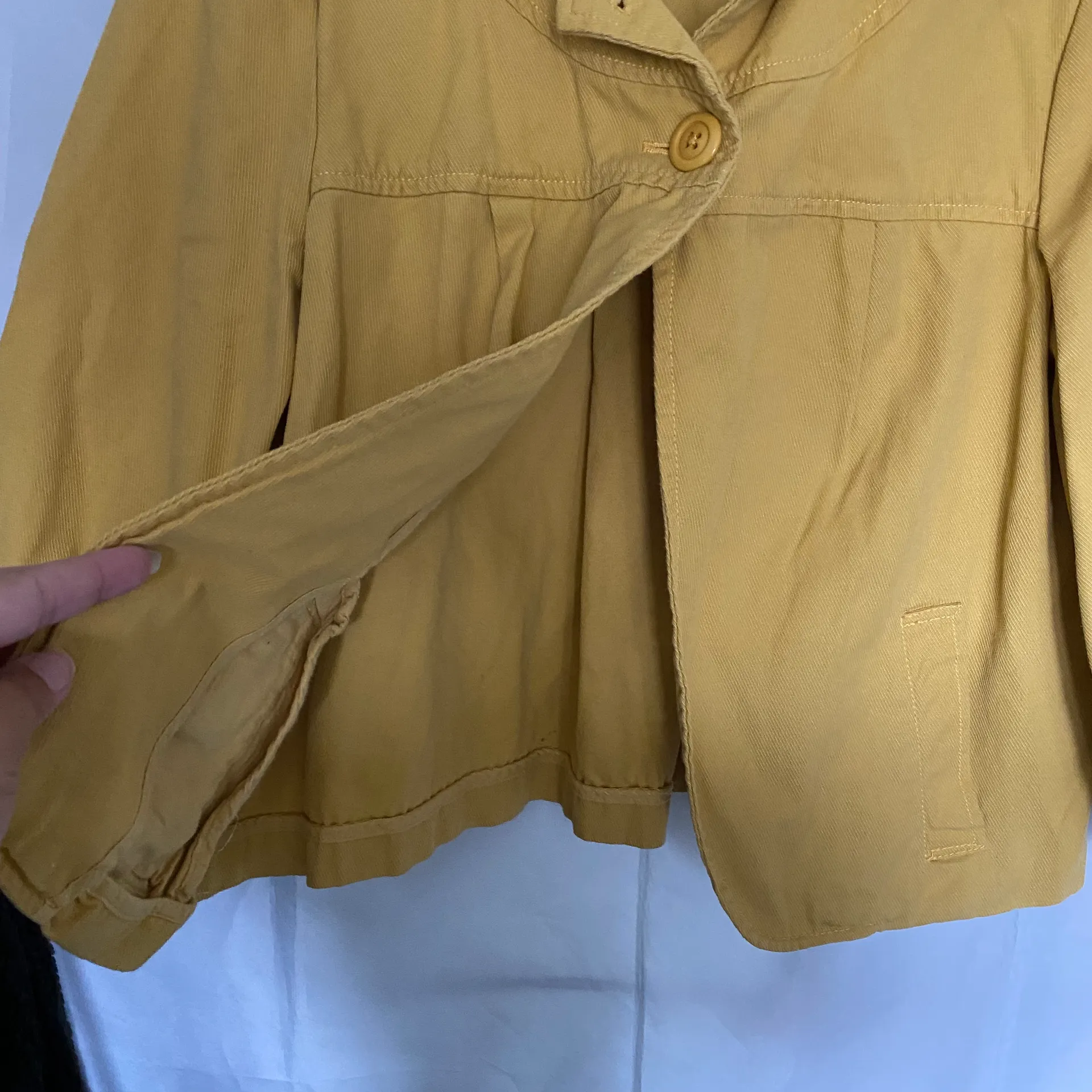 Chadwicks Jackets & Coats Mustard Yellow Pea Coat, - Image 6