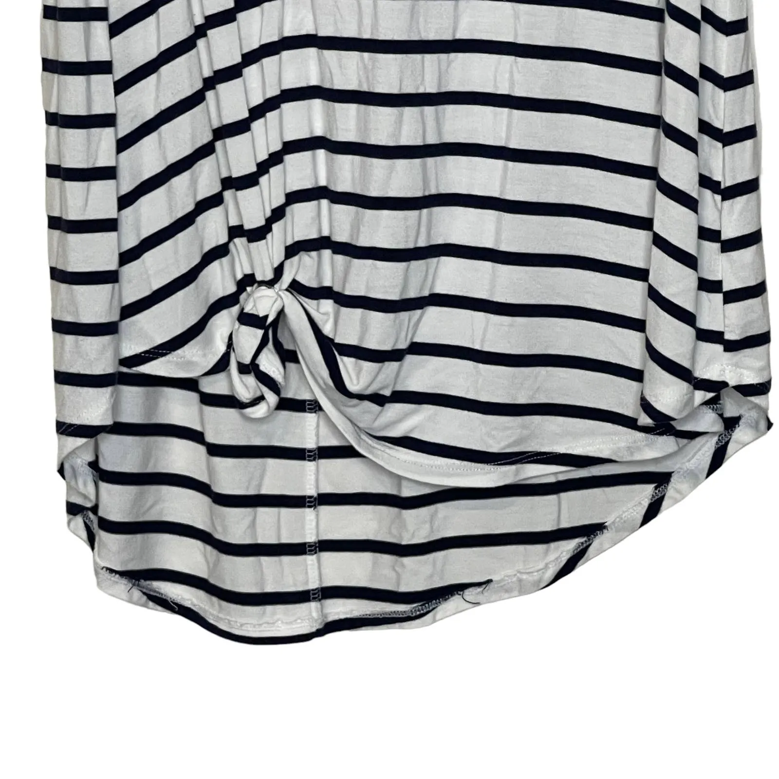 Old Navy Luxe Tank Top Size Small White With Navy‎ Stripes Stretch Womens - Image 5