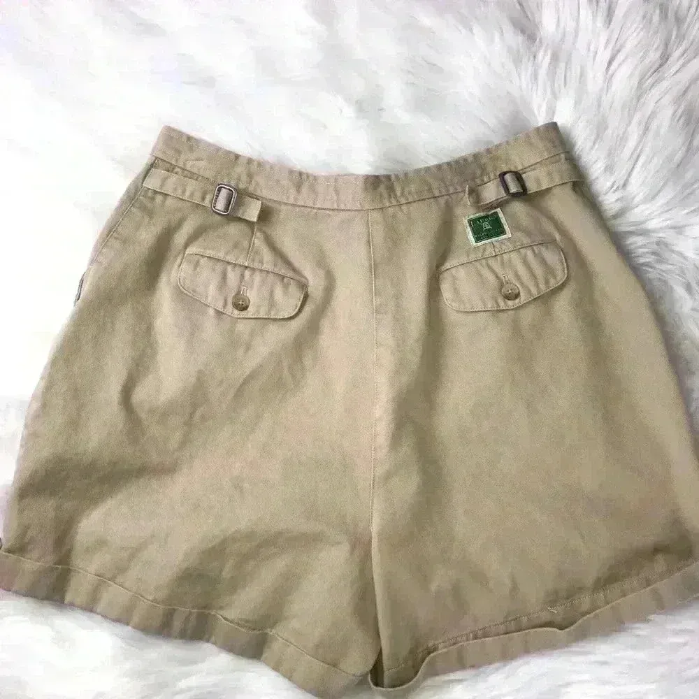 Lauren Ralph Lauren Vintage High Waisted Khaki Shorts‎ Sz 14 - Image 2