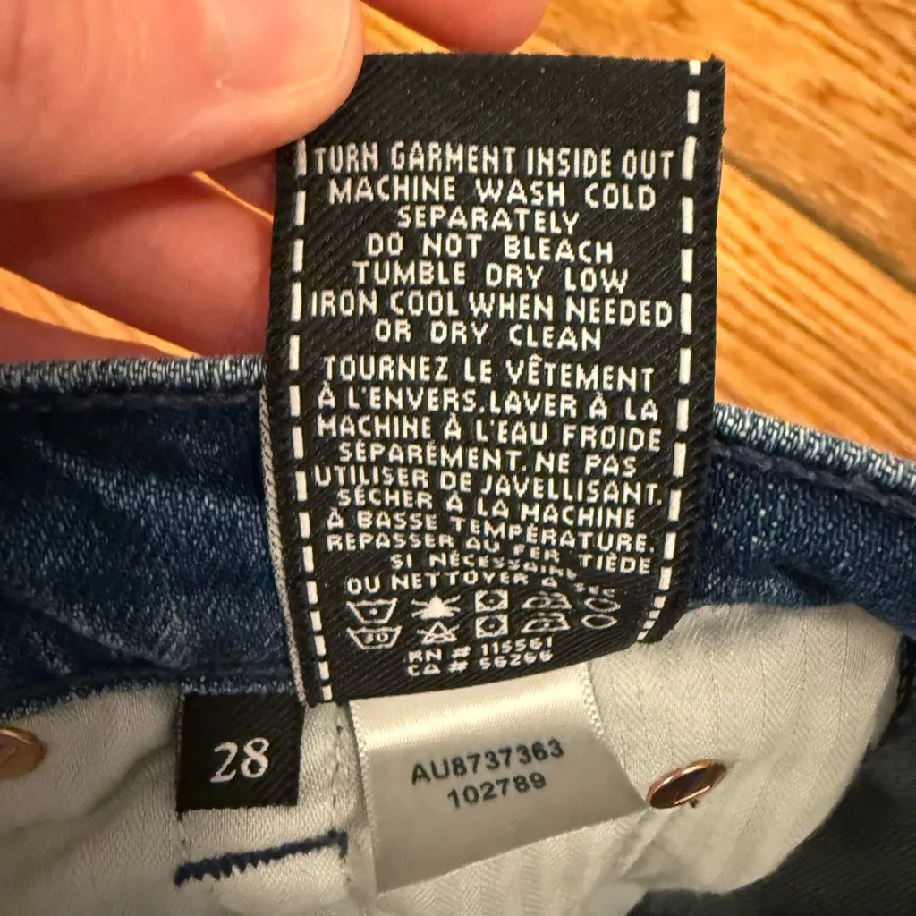 7 For all Mankind High Waist Cropped Straight Jeans Size 28 - Image 6