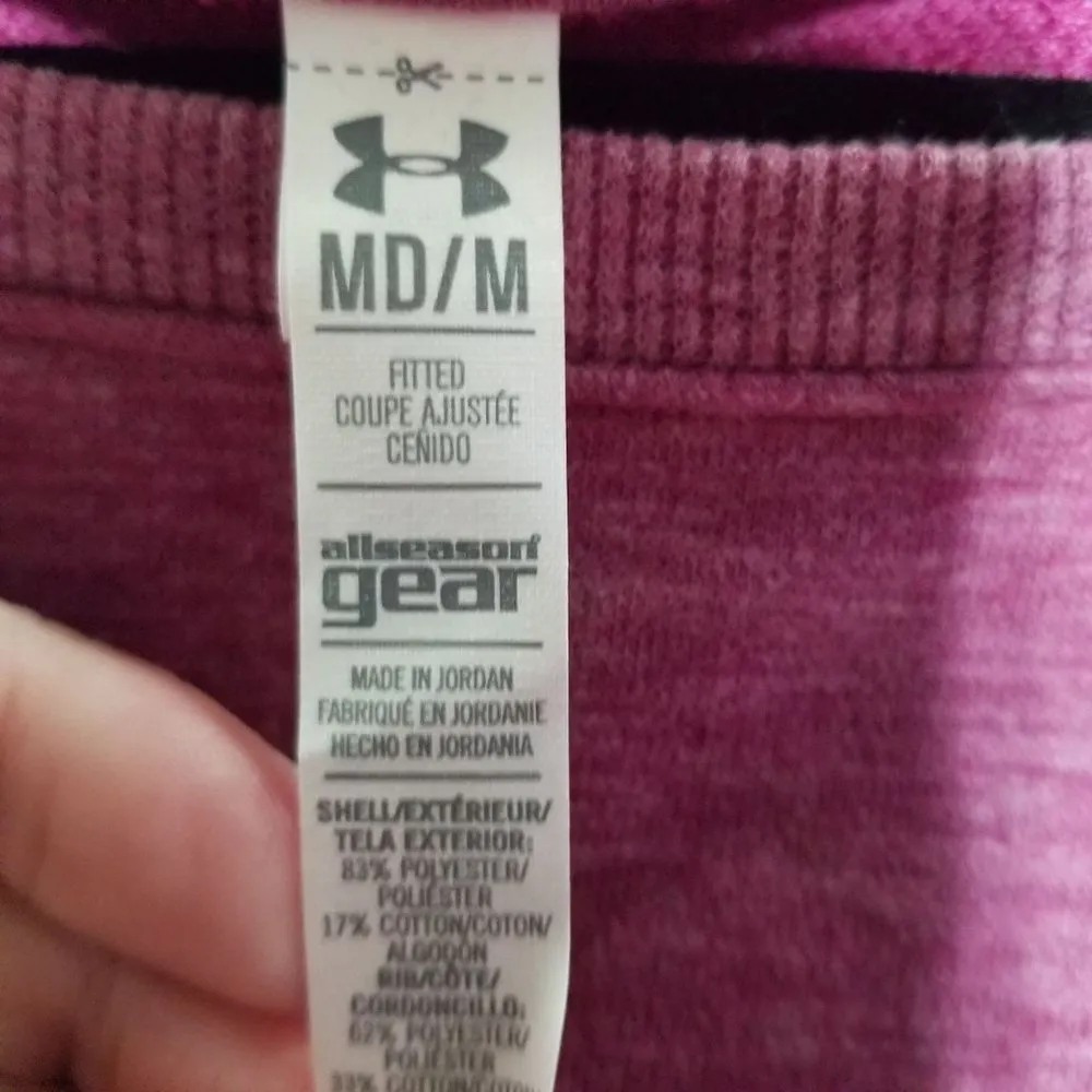 Under Armor M Heat Gear Boatneck Purple Sweatshirt - Image 3