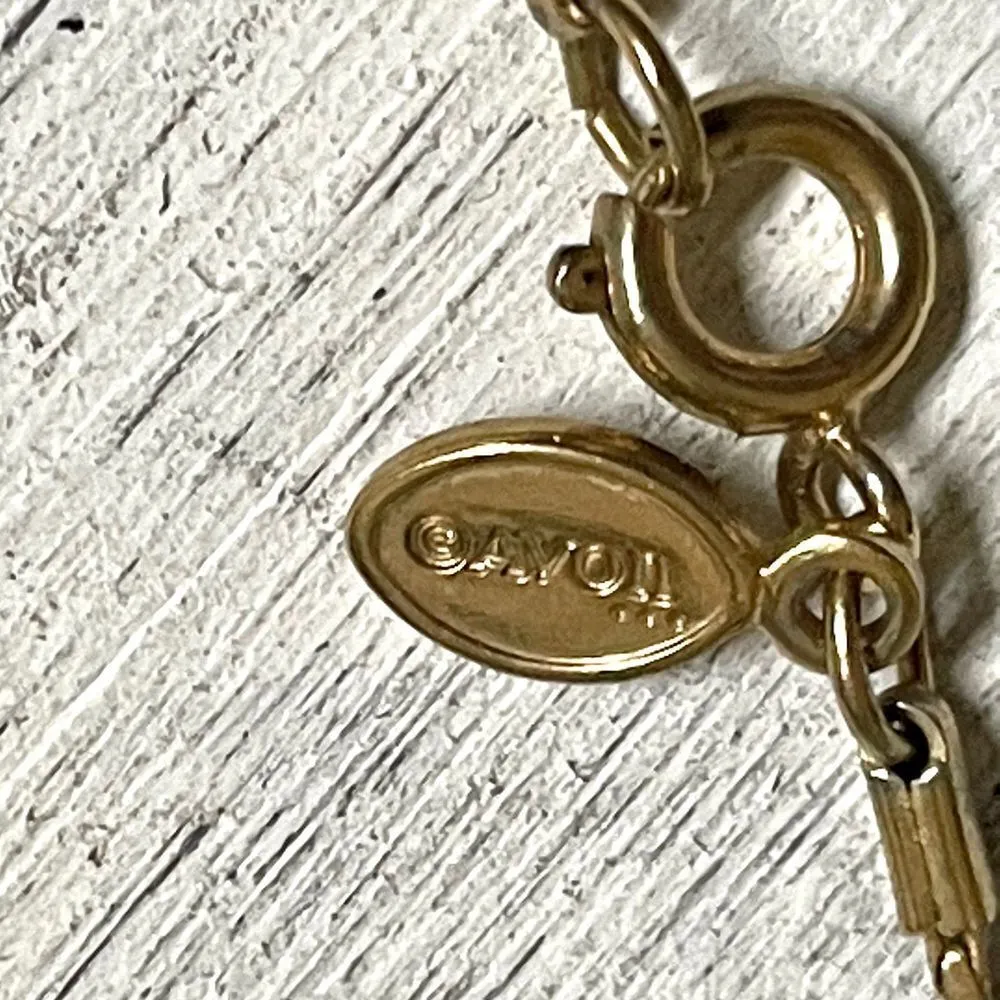 Avon vintage dogwood flower silver and gold tone pendant necklace - Image 7