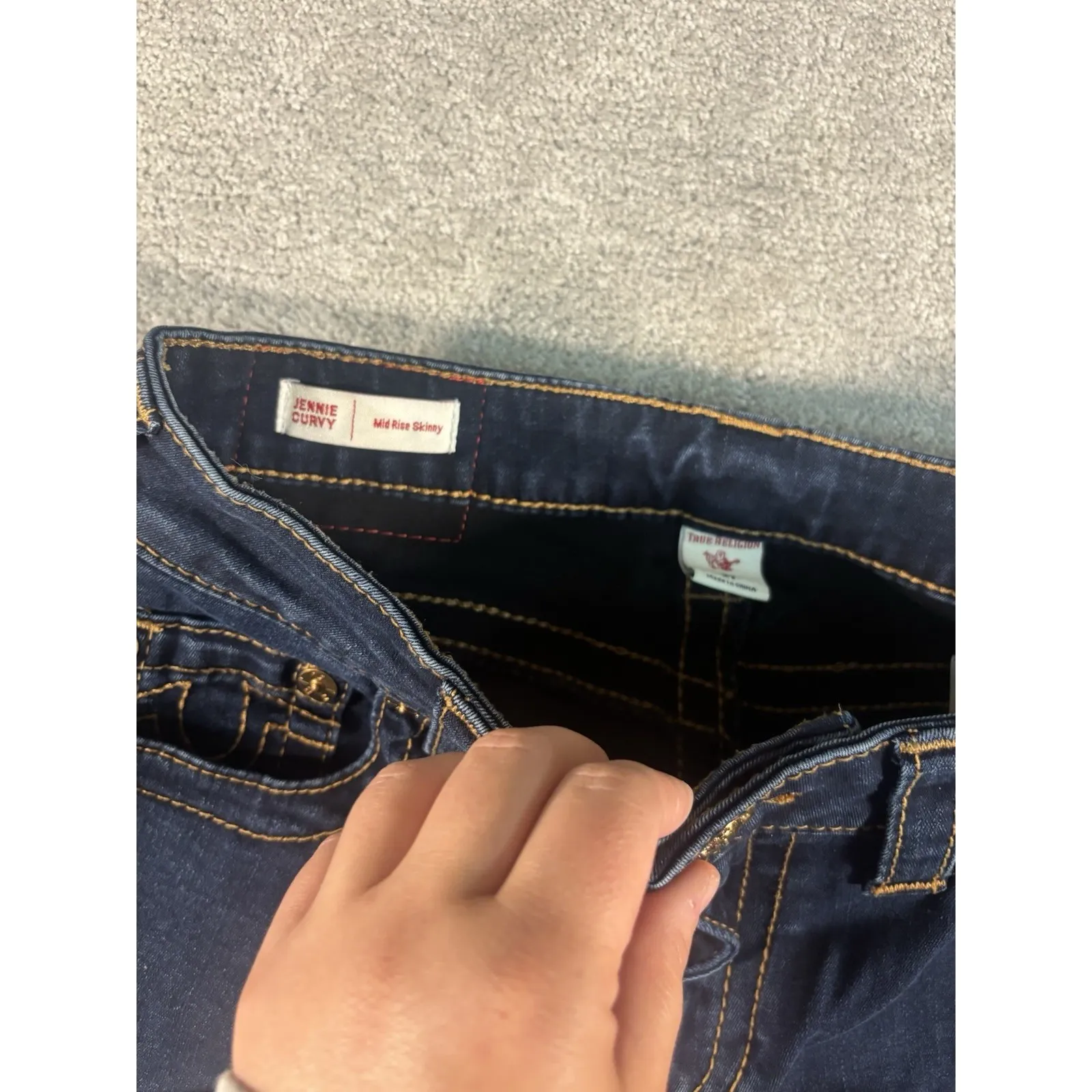 true religion jennie‎ curvy mid rise skinny 27 - Image 6