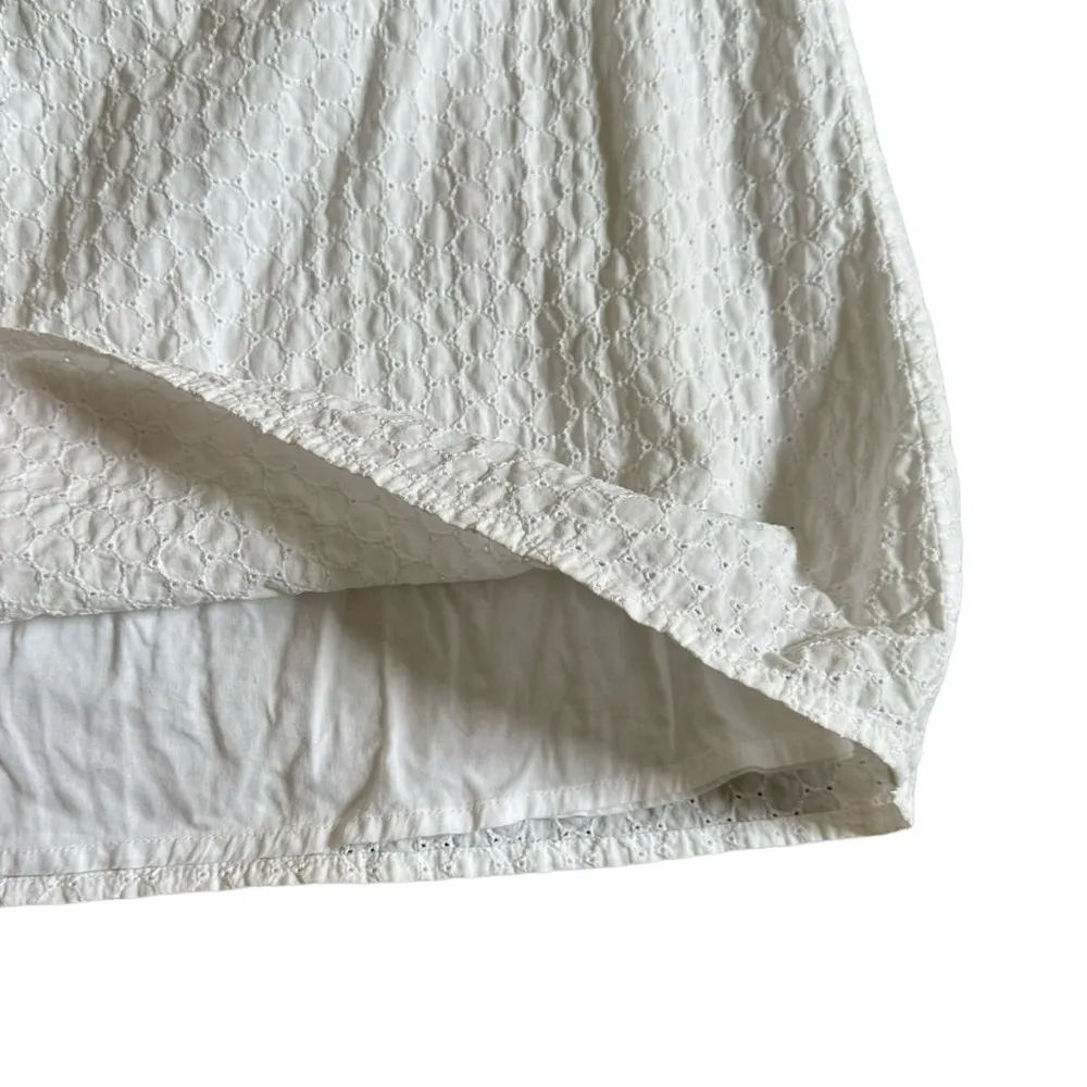 Diane Von Furstenburg Womens Size 8 White Eyelet Embroidered Wide Sleeve - Image 5