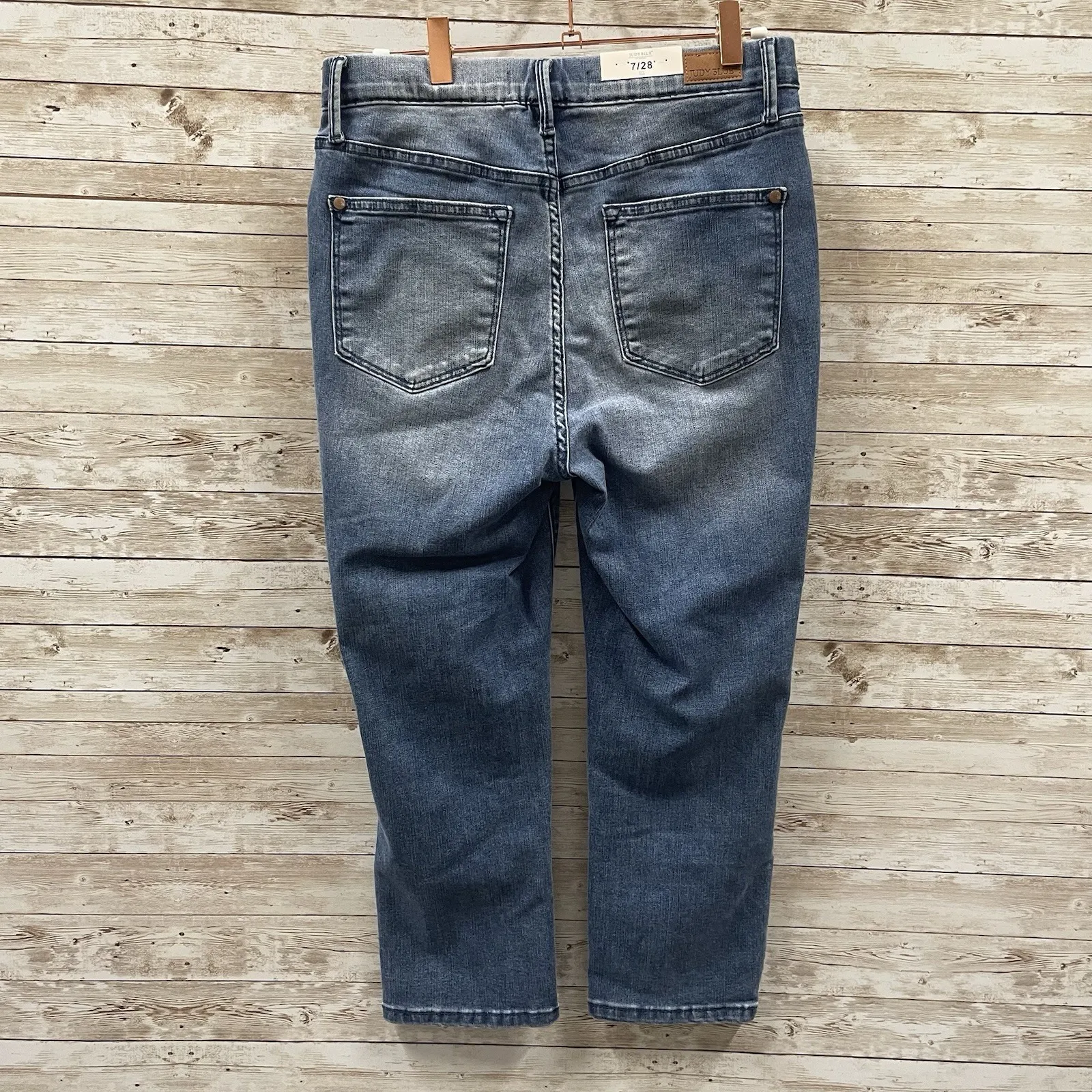 Judy Blue Womens 7/28 Jeans High‎ Rise Denim Pull On Capri Skinny Fit High Waist - Image 5