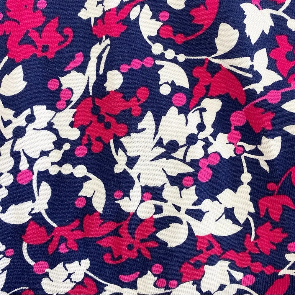 DVF Diane Von Furstenberg Sigourney True Wrap Dress Silk Cotton Floral Blue Pink - Image 8