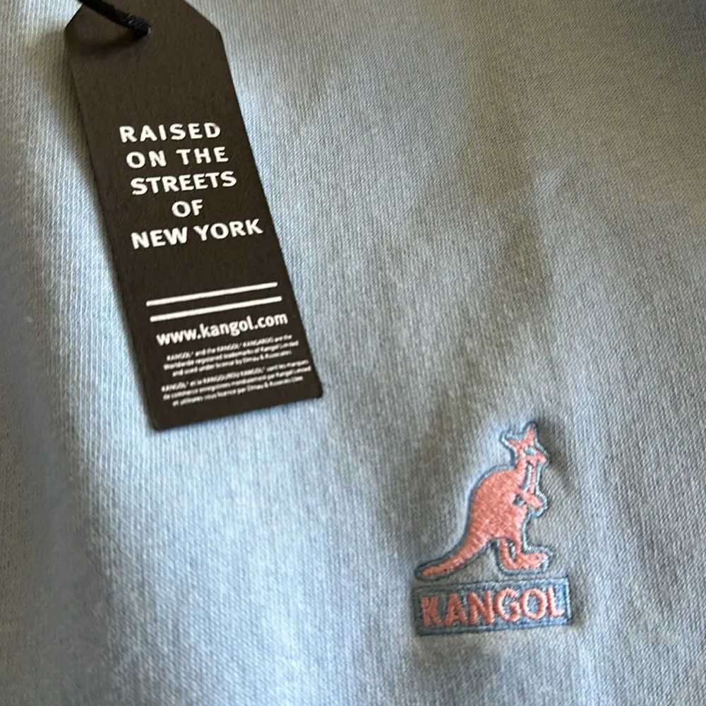 NWT KANGOL BORN BRITISH Light Blue Sweatshirt Kangaroos Patch Size XXL - Image 8