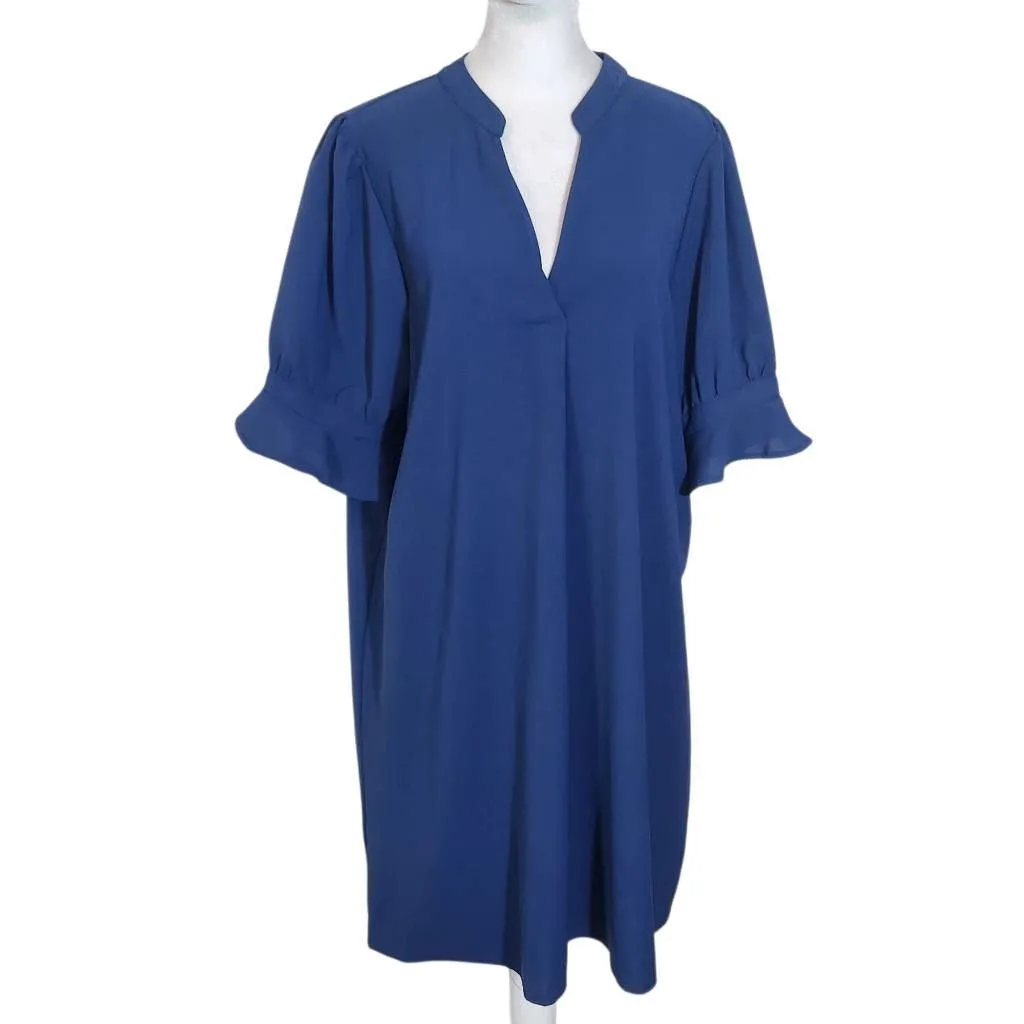 Blue Short Sleeve Shift Dress Size XL Blue Wedding Guest Dress - Image 2