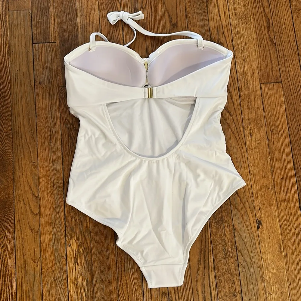 NWT Boden Wrap buckle bandeau white one piece swimsuit summer vacation 14 - Image 3
