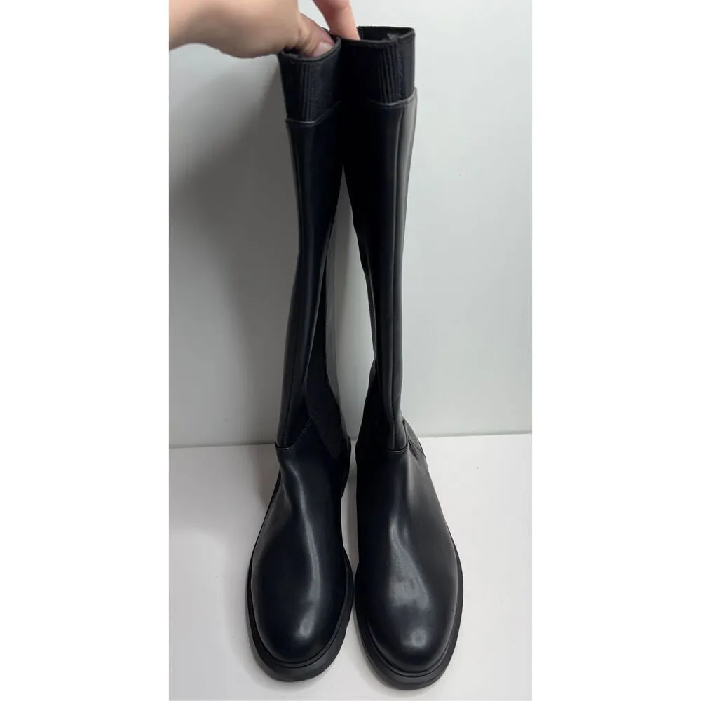 Alfani Riding Boots Size 9.5 Black Block Heel Back Zip NEW - Image 4