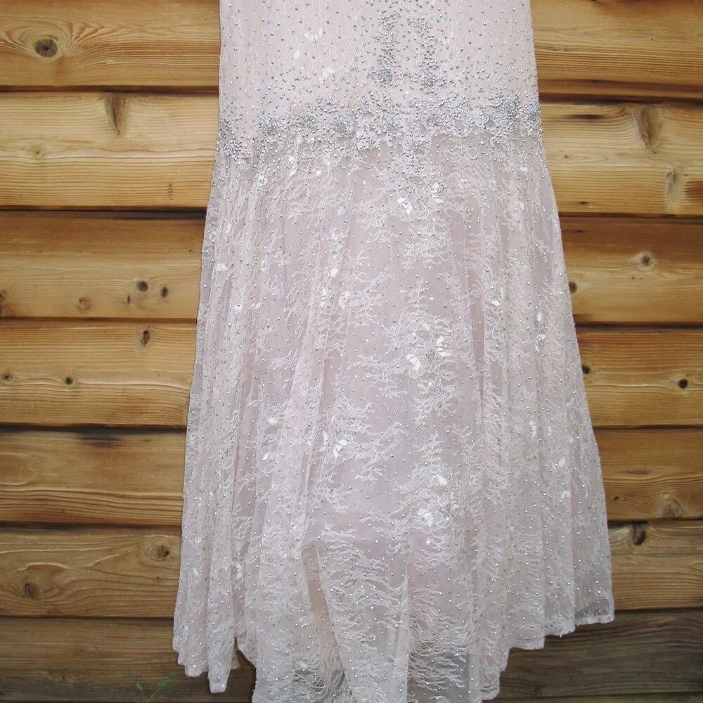 MAC DUGGAL  20246 Pink Feathered Crystal Embellished Sleeveless Gown Flaws - Image 10