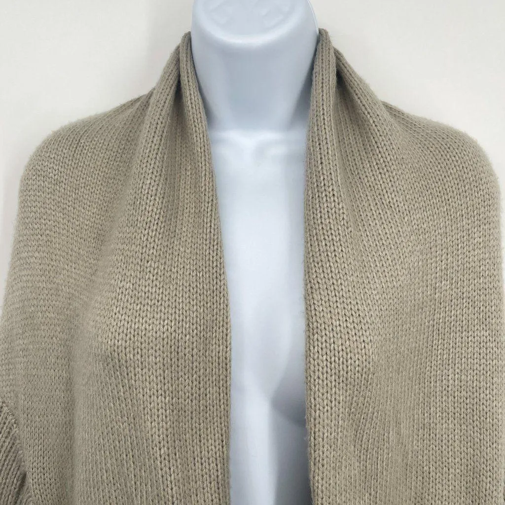 BB Dakota Chunky Knit Open Front Shawl Collar High Low Cardigan Sweater Top - Image 3