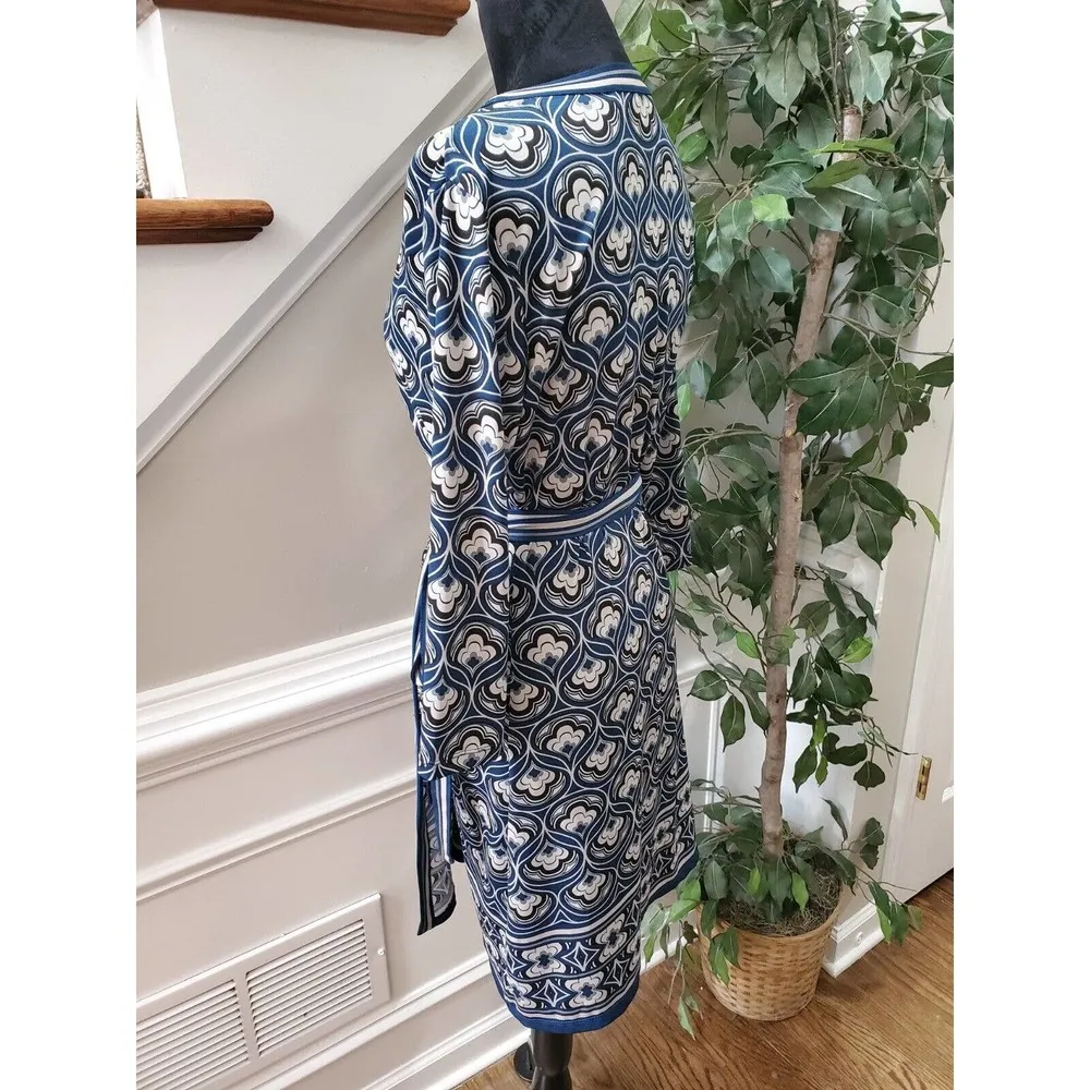 Max Studio Women's Blue Polyester V-Neck Long Sleeve Casual Knee Length Dress S - Image 7