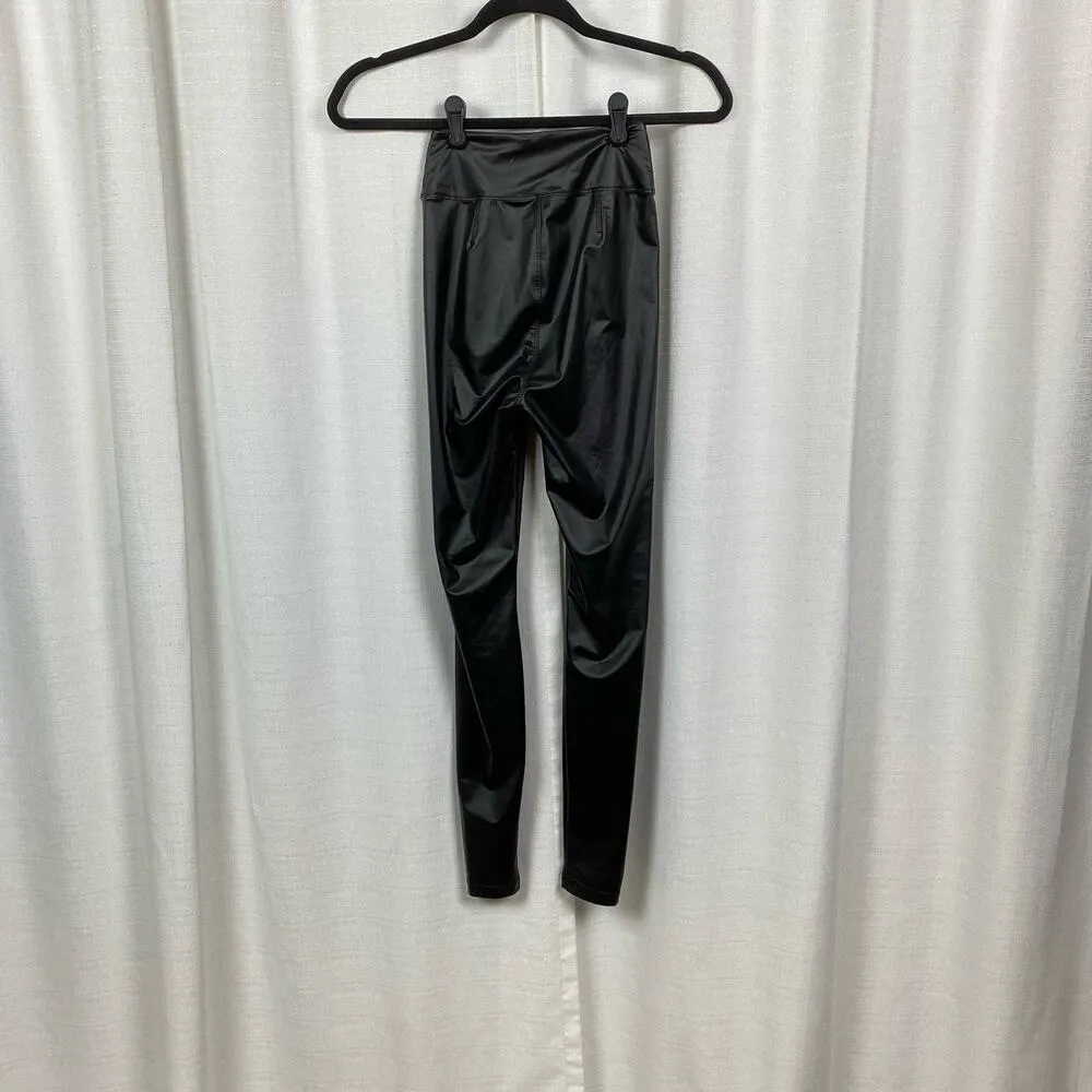 Aerie Offline Black Faux Leather Leggings Sz.XS - Image 9