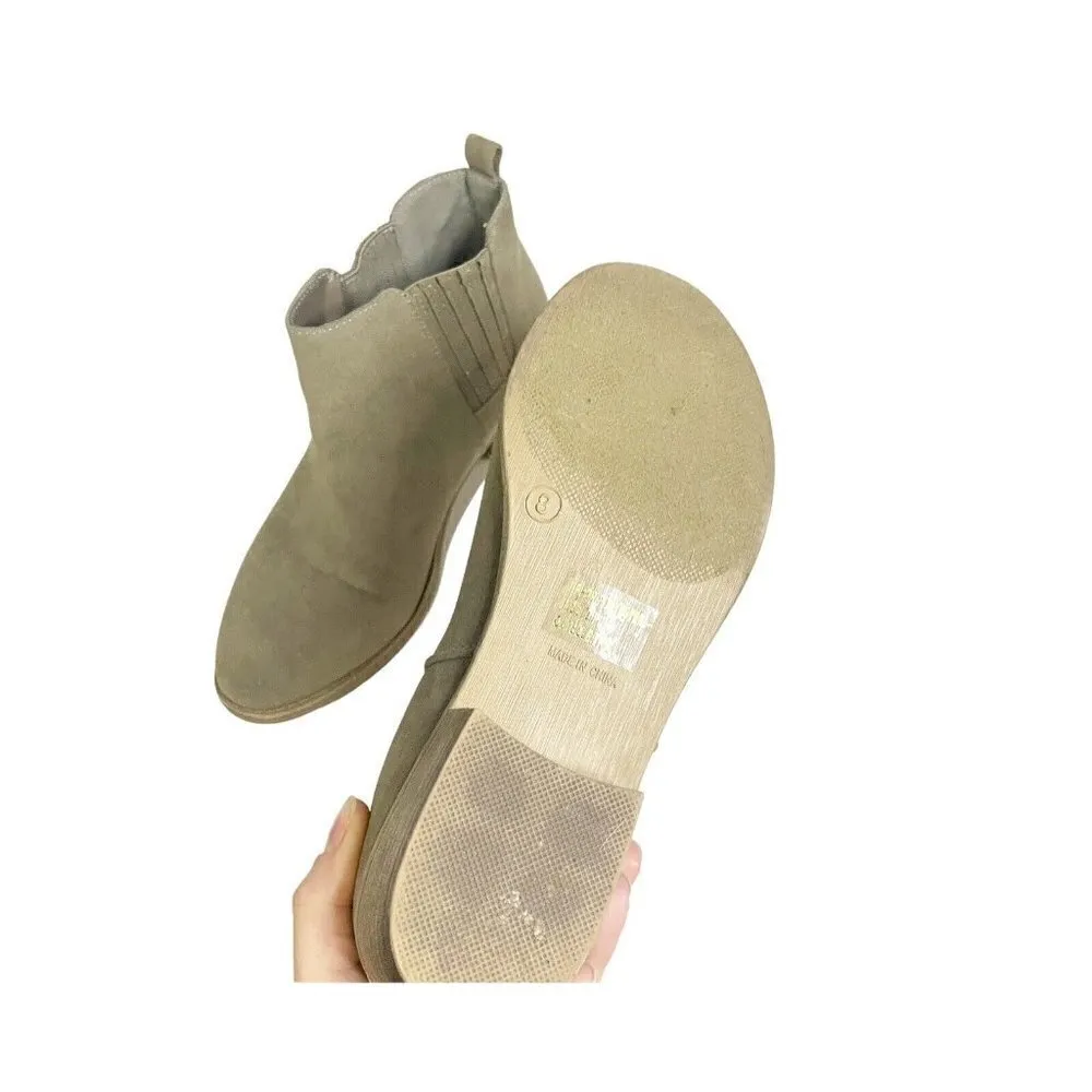 JC Gray Faux Suede Ankle Boots Ankle Height Western 8 Pull On - Image 5