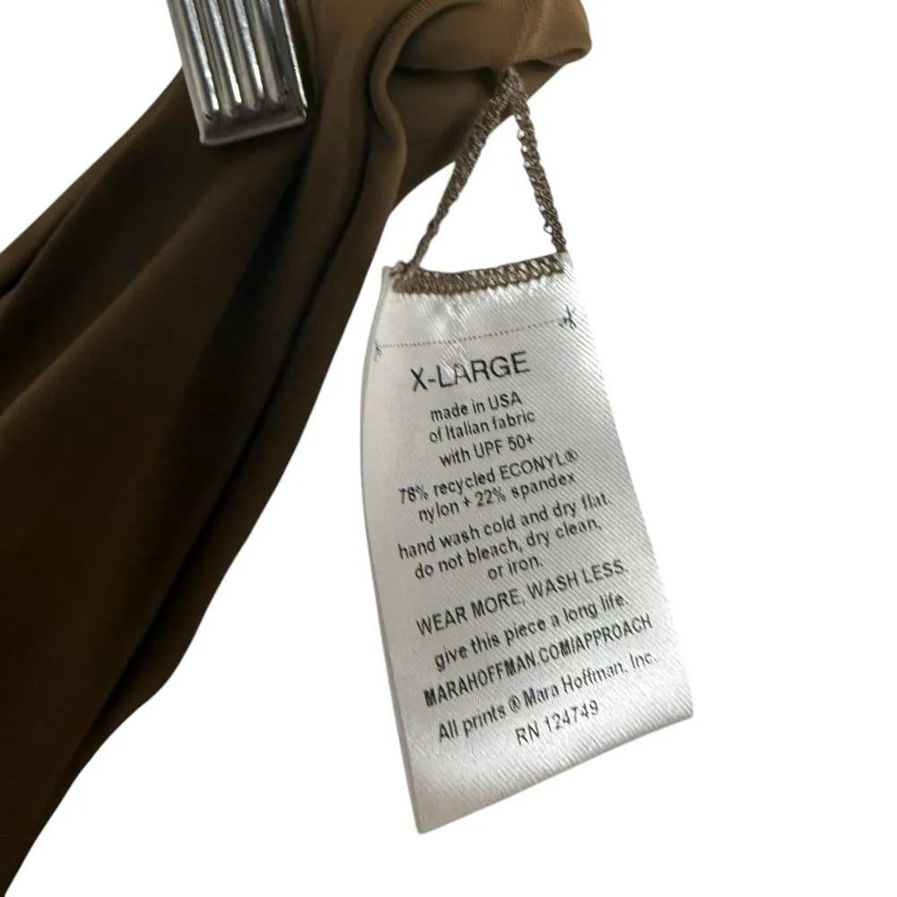 Mara Hoffman Kay Cheeky Brown Low Rise UPF 50 Bikini Swimsuit Bottoms Size XL - Image 8