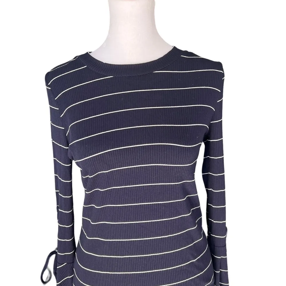 Lulus - Found My Mate Navy Blue Striped Lace-Up Top - Image 5