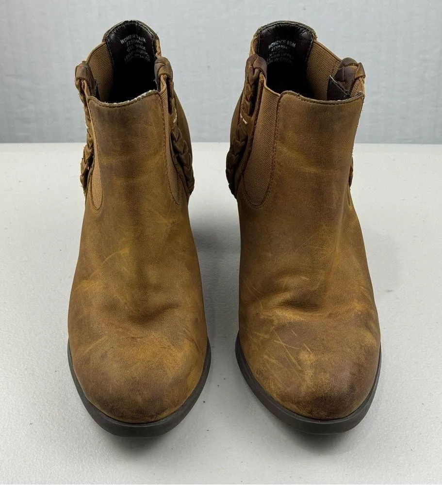 Sperry Top Sider Dasher Booties Women Size 8.5 Brown Western Boho Leather Boots - Image 3