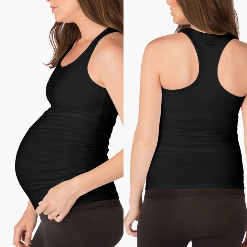 Beyond Yoga X Beyond The Bump Grow And Glow Racerback Maternity Tank Top Black - Image 5