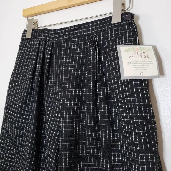 Vintage Deadstock Susan Bristol 100% Rayon Black & White Windowpane Pattern 10 - Image 2
