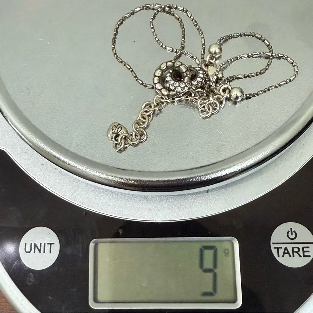 BRIGHTON Silver-plated Pebble Pave Crystal Interlocking Circles Necklace 9g. - Image 10