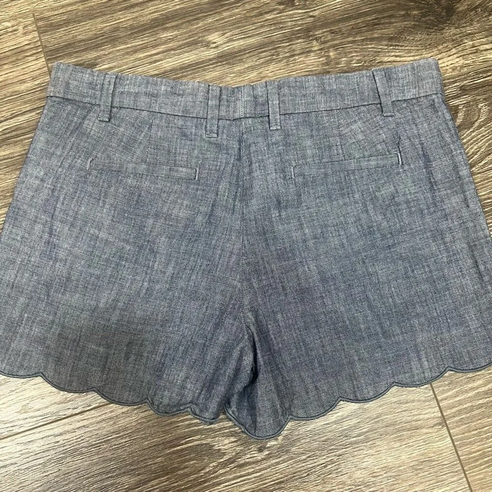 GAP Chambray Shorts with Scallop Hem | 0R - Image 3