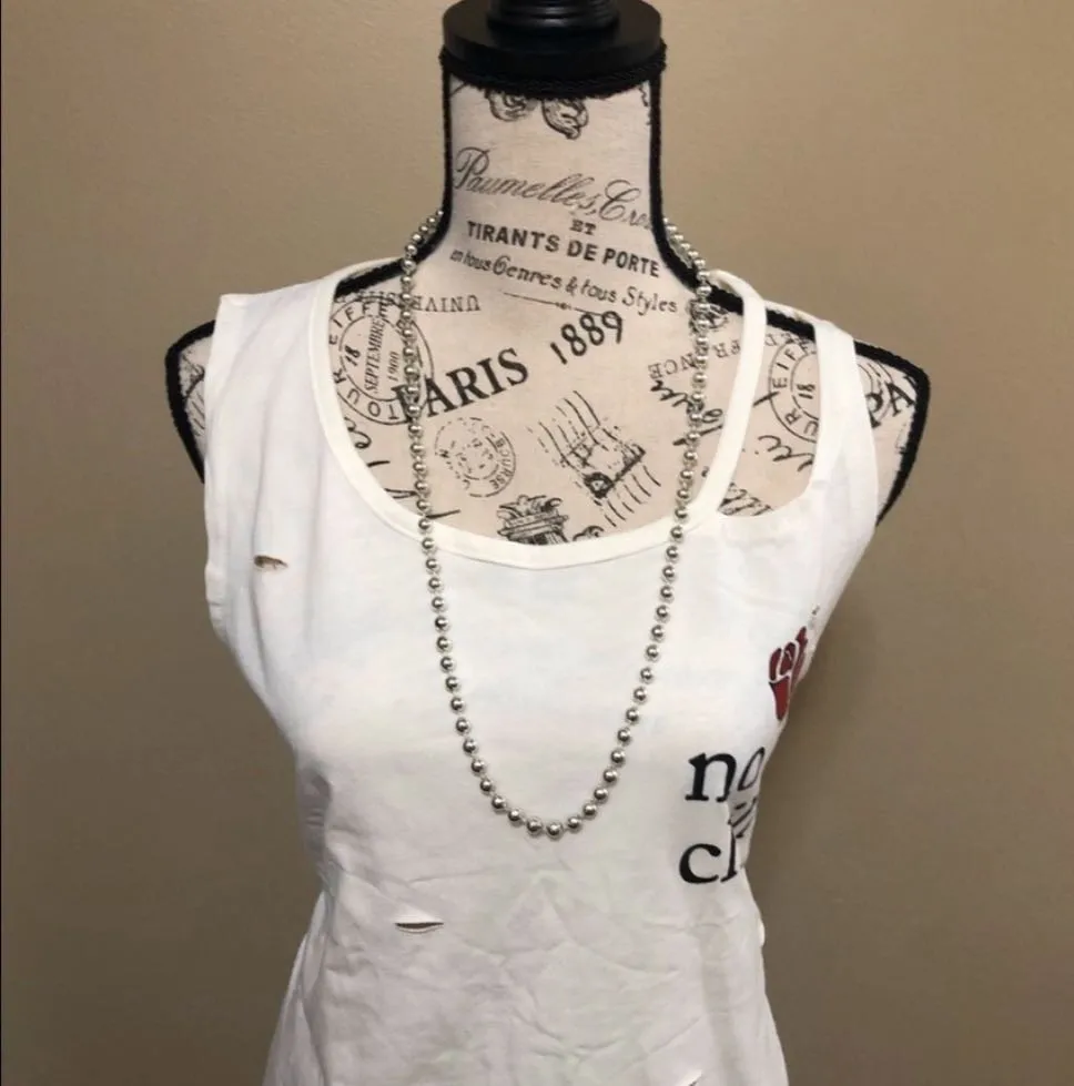 White Distressed Shirt 2X - Image 2