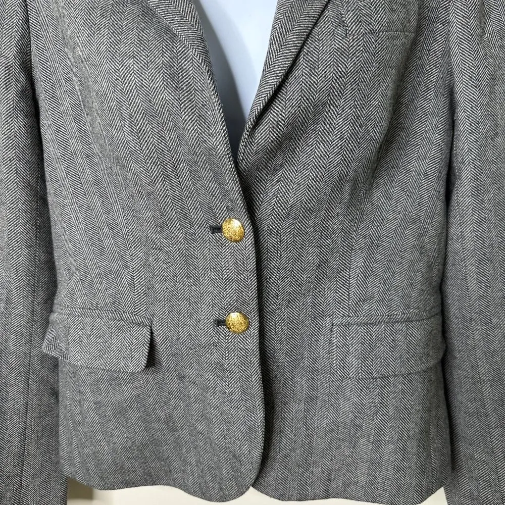 J. Crew School Boy Lined Wool Blend Blazer Women's 6 - Image 2