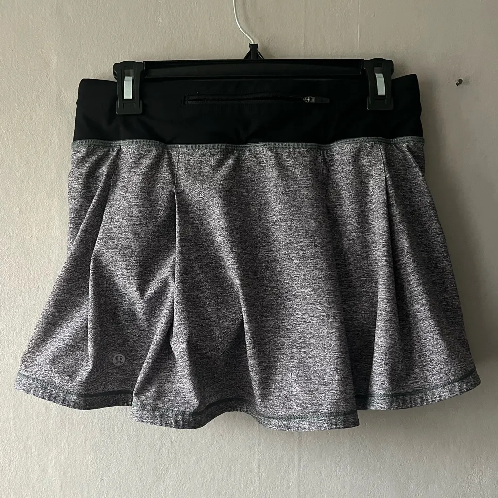 Lululemon Heather Lux Multi Black Pace Rival Skirt (Tall) *No Panels 15" Sz 6 - Image 2