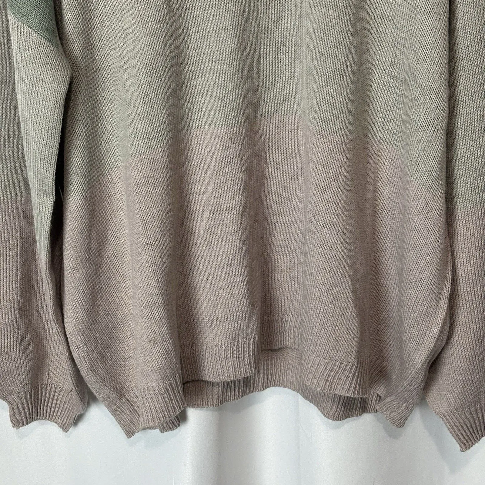 Like Love Colorful Striped Color Block Sweater Size 2X Green Pink Beige Muted - Image 3