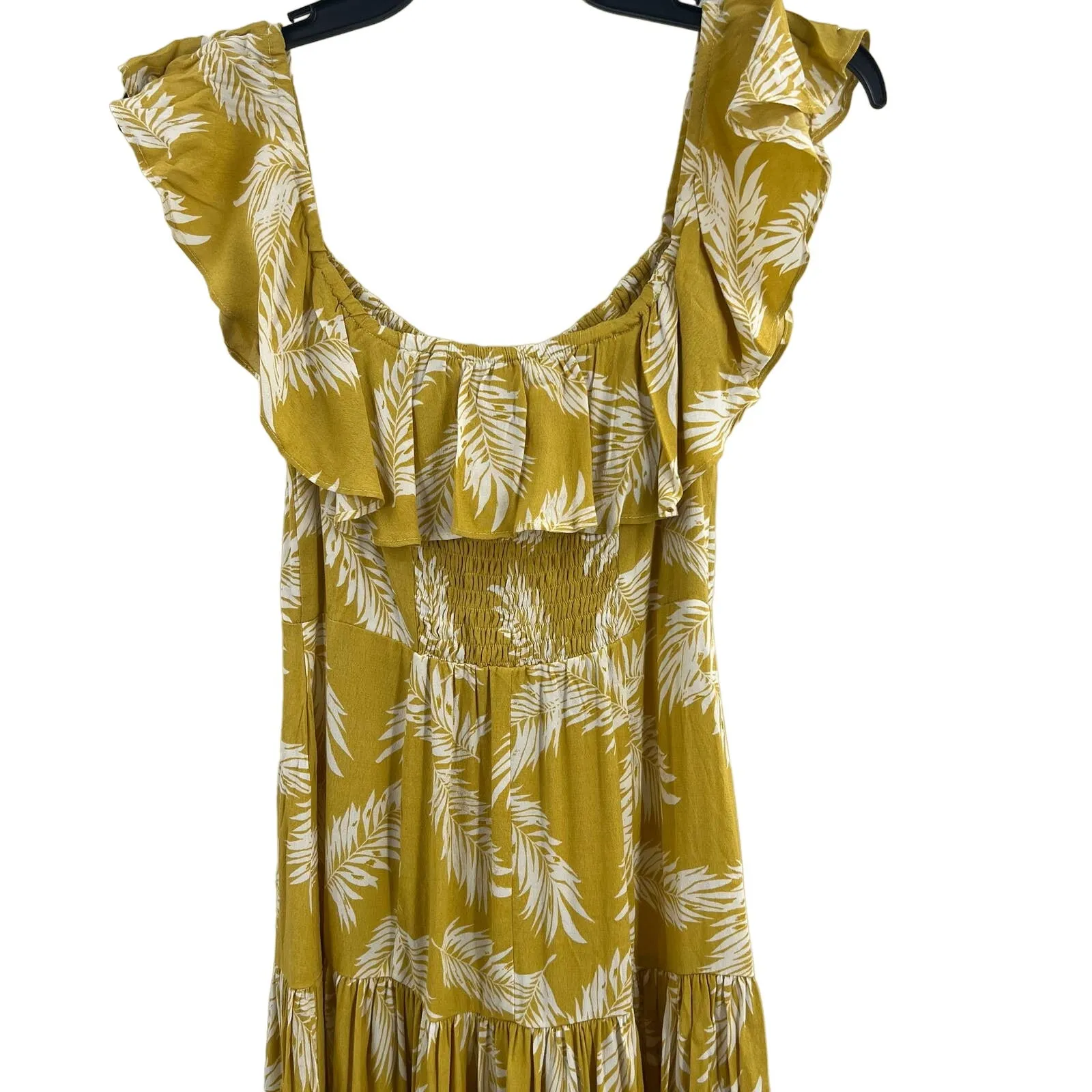 Yumi Kim Yellow Floral Ruffle Midi Dress Size 4‎ New - Image 4