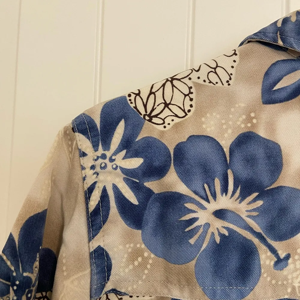 EUC Vintage Valerie Steven’s women’s Hawaiian floral print button up shirt large - Image 6