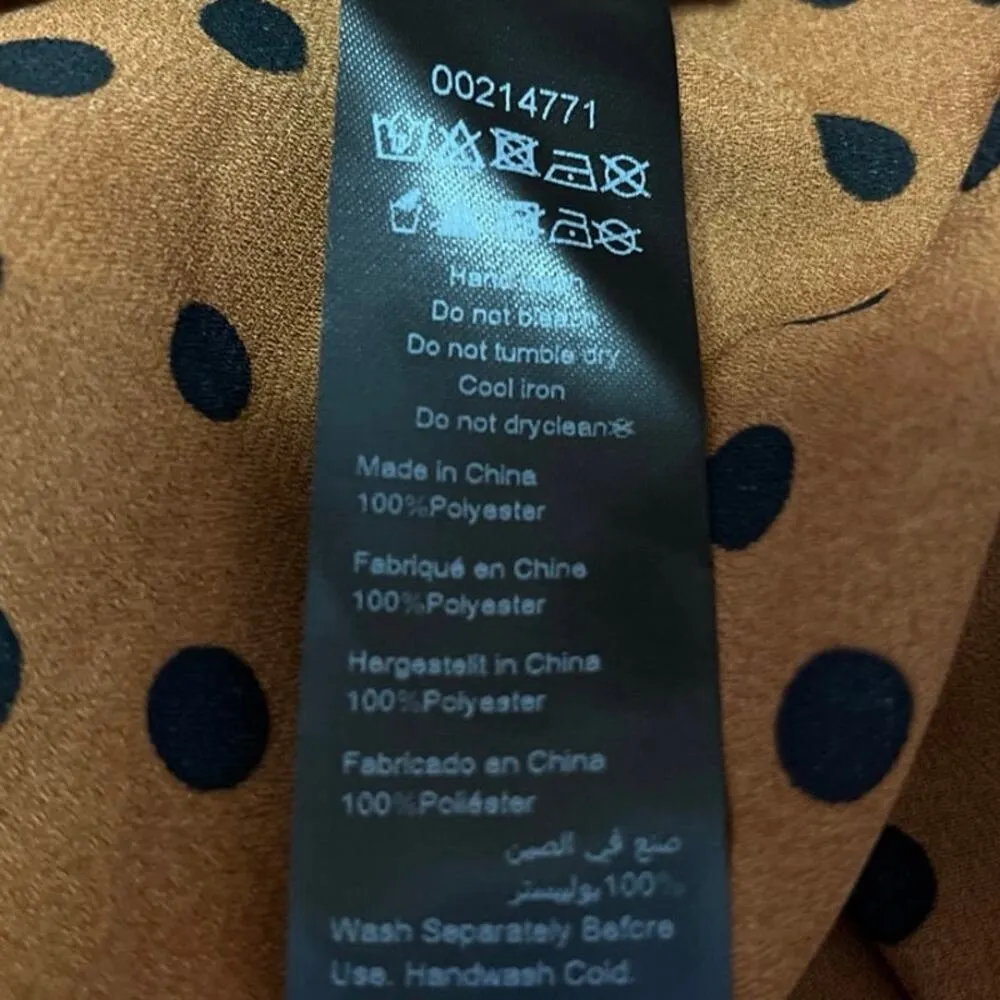 City Chic Dotty Women's Brown Long Sleeve Polka Dot Peplum Wrap Blouse Top XL - Image 4