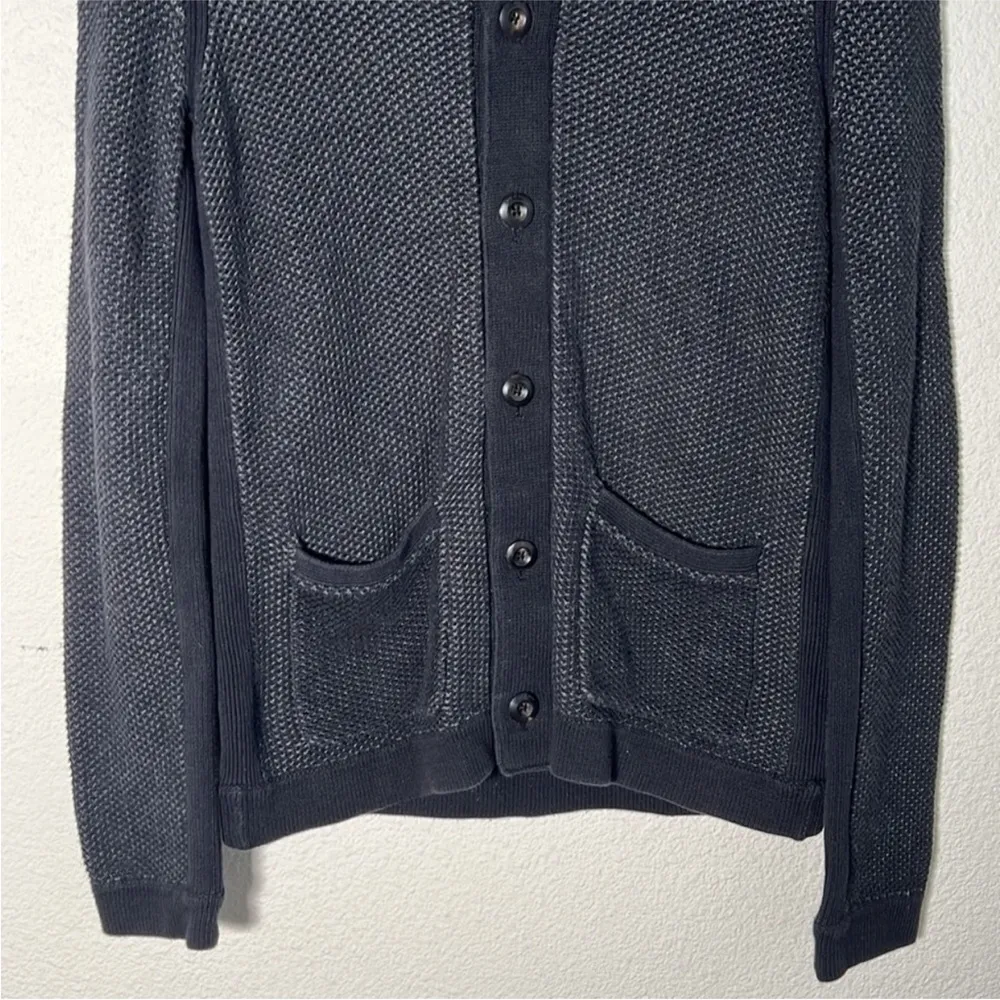 Chunky Grandpa Cotton Academia Cardigan Grey Black Size Small - Image 5