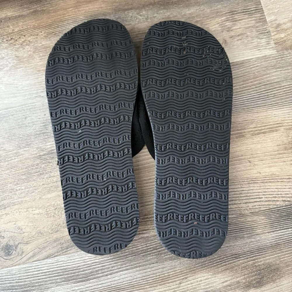 REEF Sandy Black Flip Flops Women’s Size 11 Beach Sandals Soft Strap Comfort - Image 6