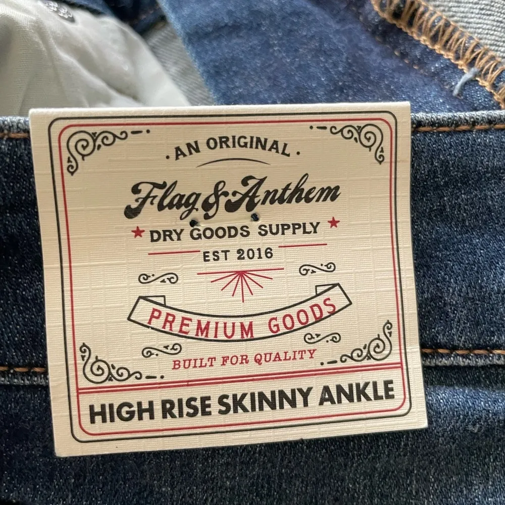 NWT Flag & Anthem Skinny Ankle Blue Jeans High Rise Size 8 - Image 7