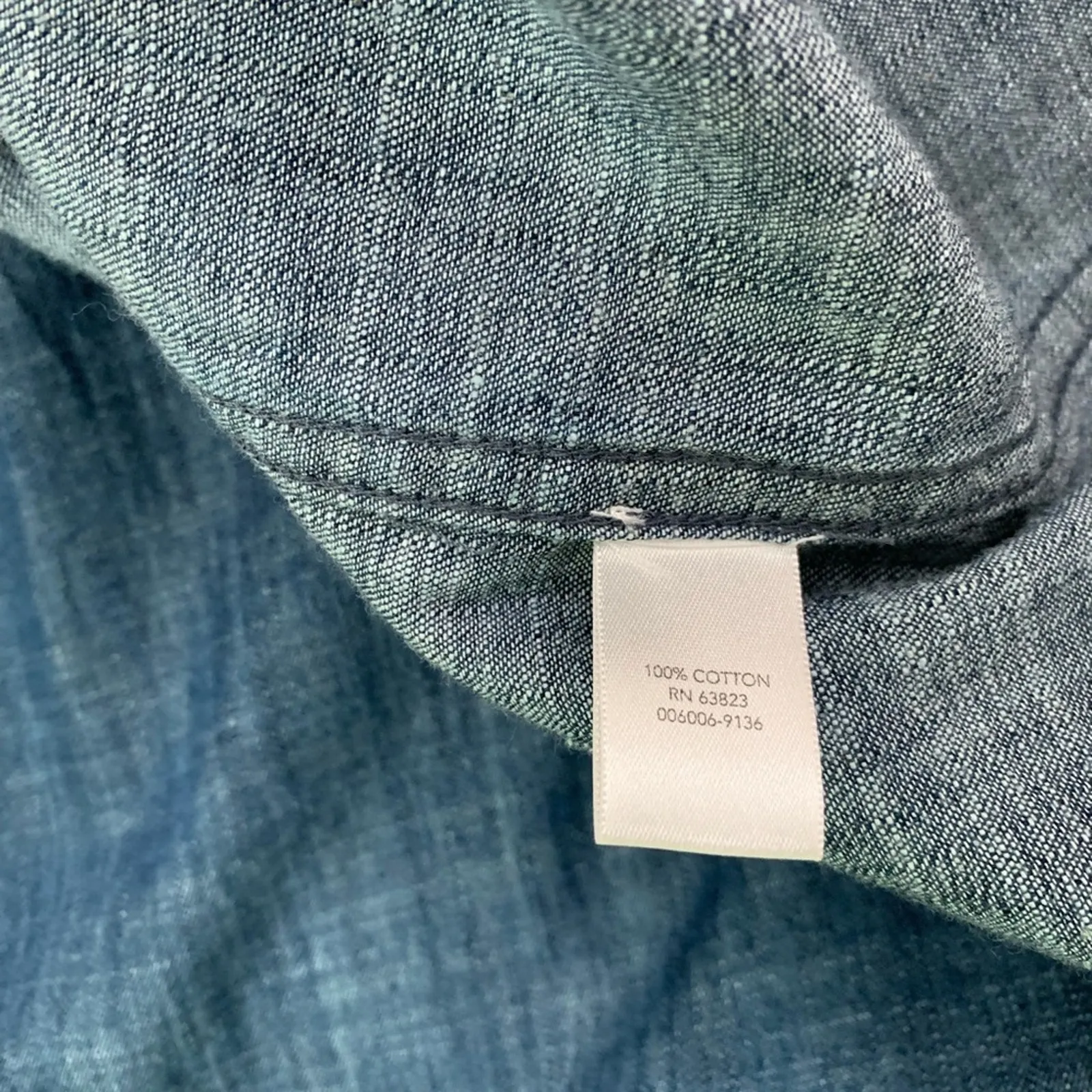 CJ Banks Blue Chambray Denim Look Shirtdress Button Front Drawstring Tab Sleeves Size 14W - Image 7