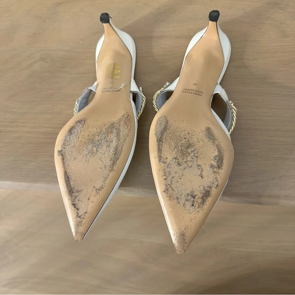 Self Portrait  Eliza White Crystal Embellishment Mule - size 37 - Image 9