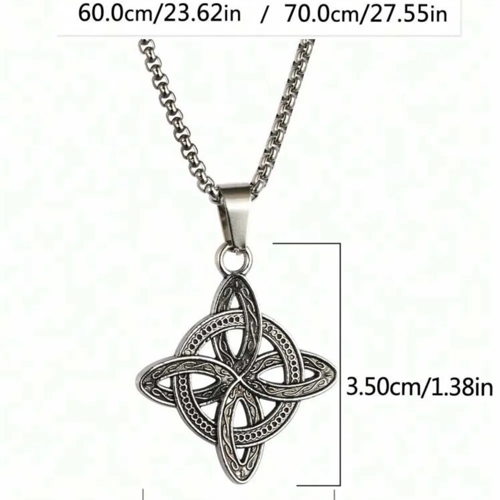 Elegant Silver Celtic Knot Pendant Necklace - Image 2