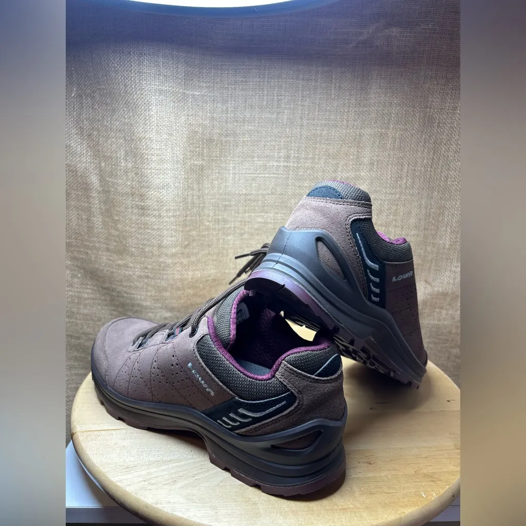🤎💜Lowa Women's Tiago LO WS Hiking Purple inside and Brown size 7.5 🥾 - Image 11