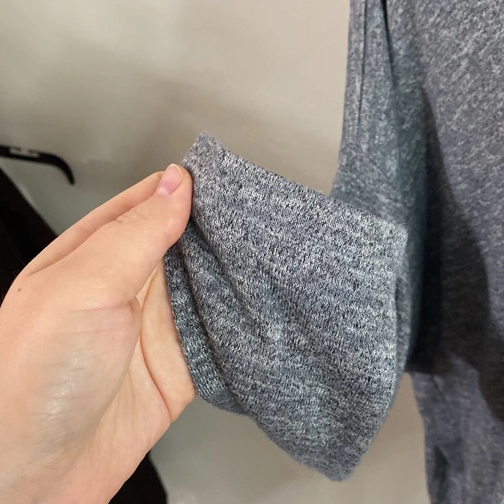 LOGO by Lori Goldstein Heather grey oversized boatneck 3/4 sleeve pockets sz S - Image 6