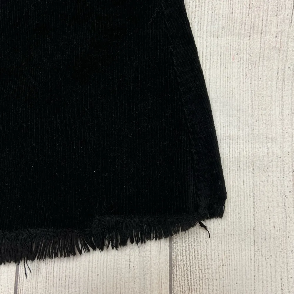 Black corduroy fringe skirt - Image 3
